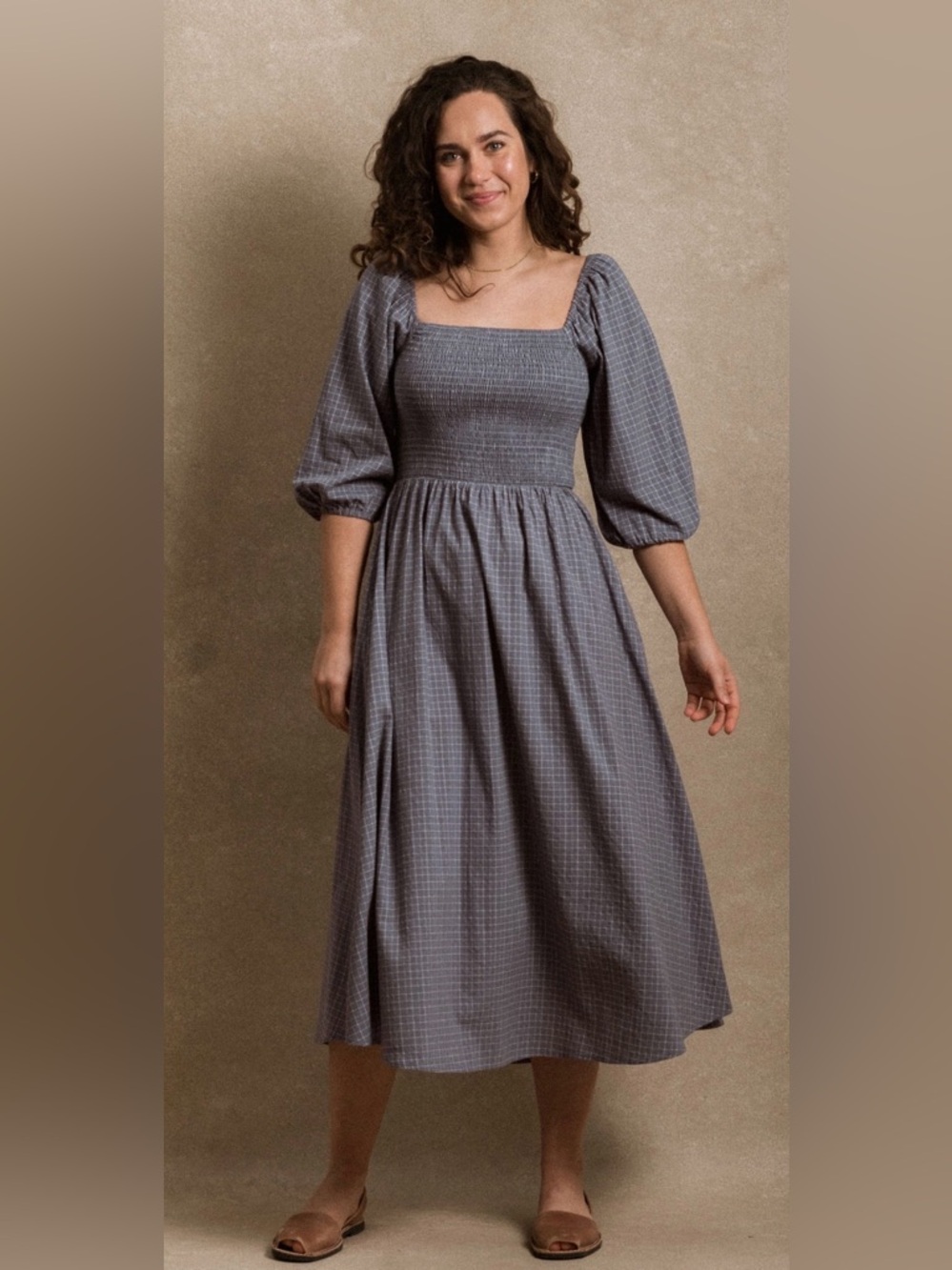 EUC NEUFLORA HARTSELLE DRESS - Blue Plaid - S
